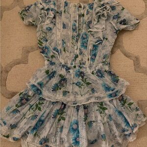 Beautiful LoveShack Fancy Natasha Floral Ruffle Dress size Small, original $395.
